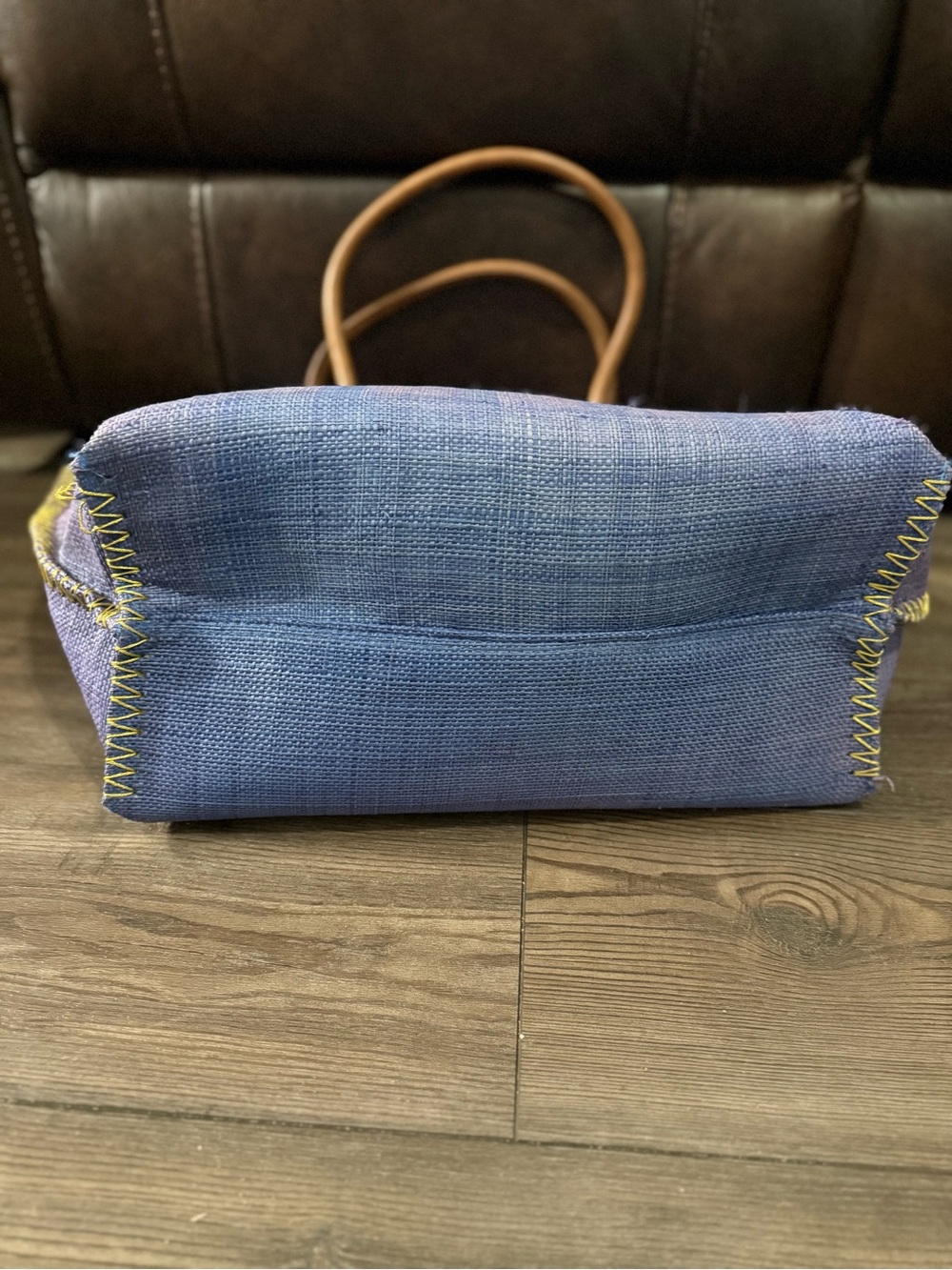 Lilly Pulitzer for Target Purple Blue Straw Tote Coastal Boho Beach Bag - Picture 4 of 4